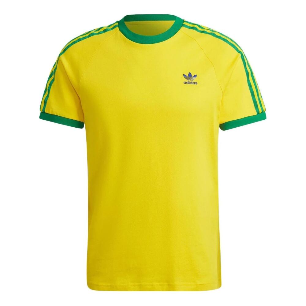 Adidas 3 Stripes FB Nations Tee Yellow Green HK7422 Brasil Size 2XL